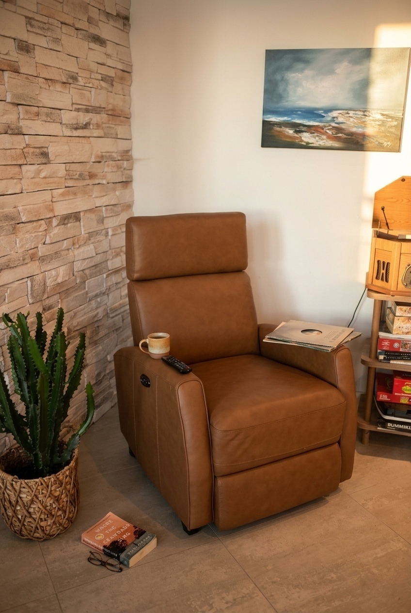 Sculpting Modern Warmth: How to Style the Top Grain Leather Power Recliner Chair