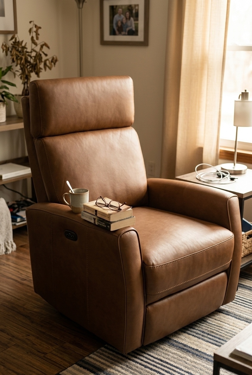 Sculpting Modern Warmth: How to Style the Top Grain Leather Power Recliner Chair