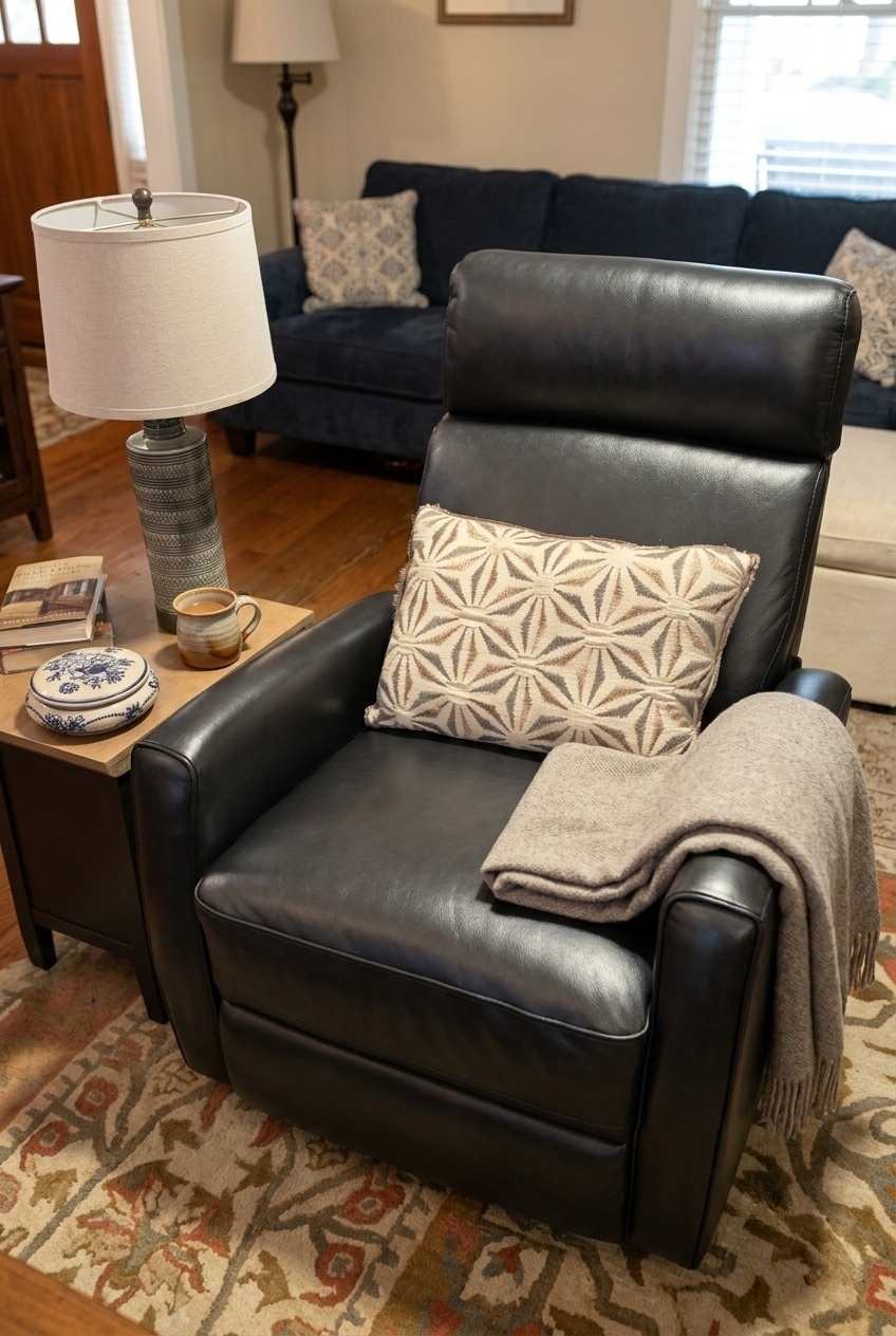 Sculpting Modern Warmth: How to Style the Top Grain Leather Power Recliner Chair