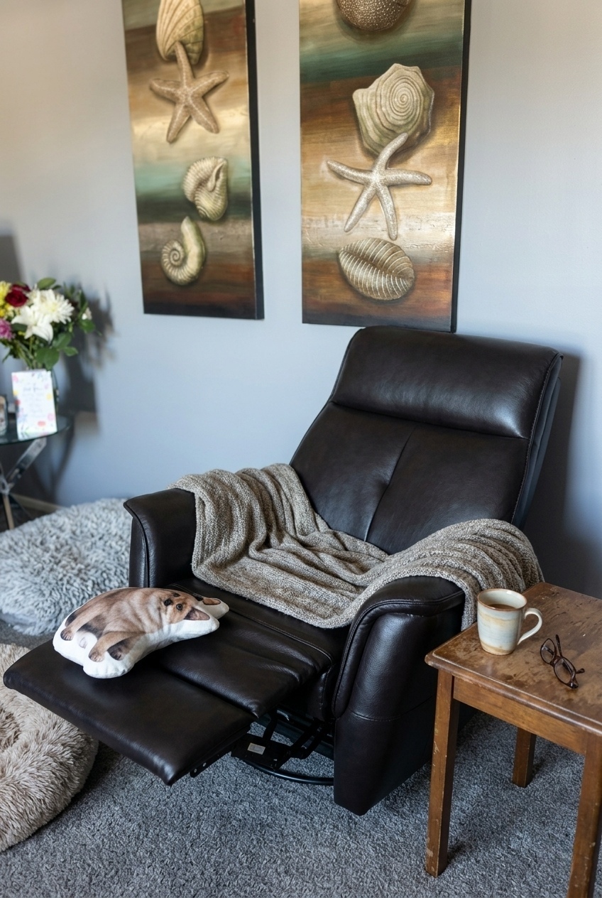 Curating Modern Warmth with the Genuine Leather Power Swivel Recliner