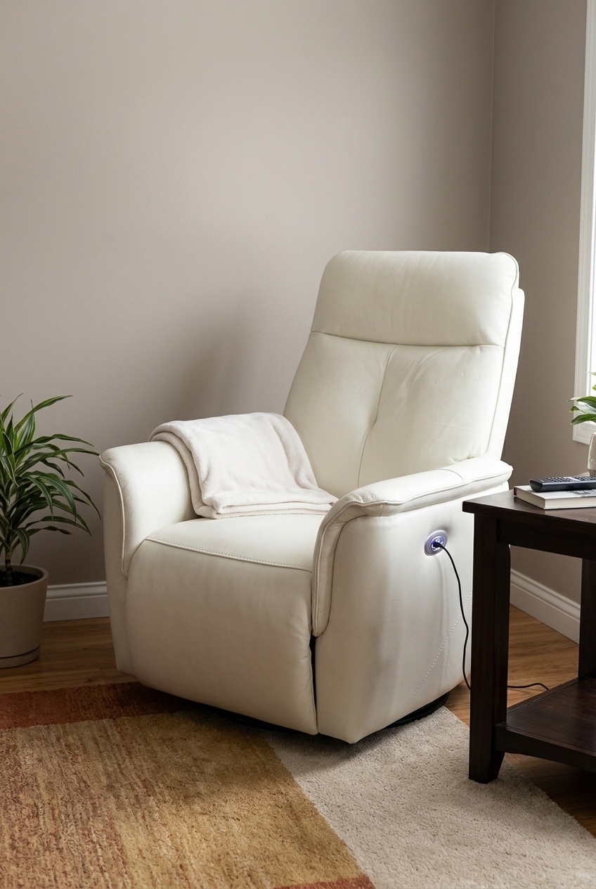 Curating Modern Warmth with the Genuine Leather Power Swivel Recliner