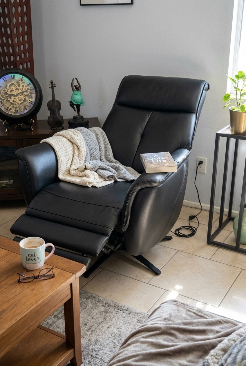 Curating Modern Warmth with the Genuine Leather Power Swivel Recliner