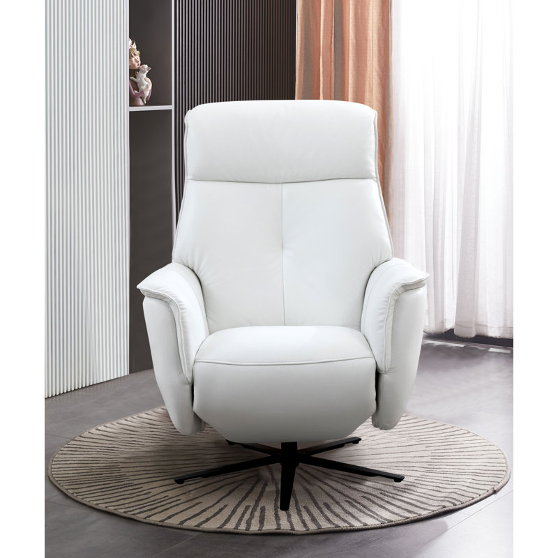 Wade Logan Annabella Genuine Leather Power Swivel Recliner Mnwh1038