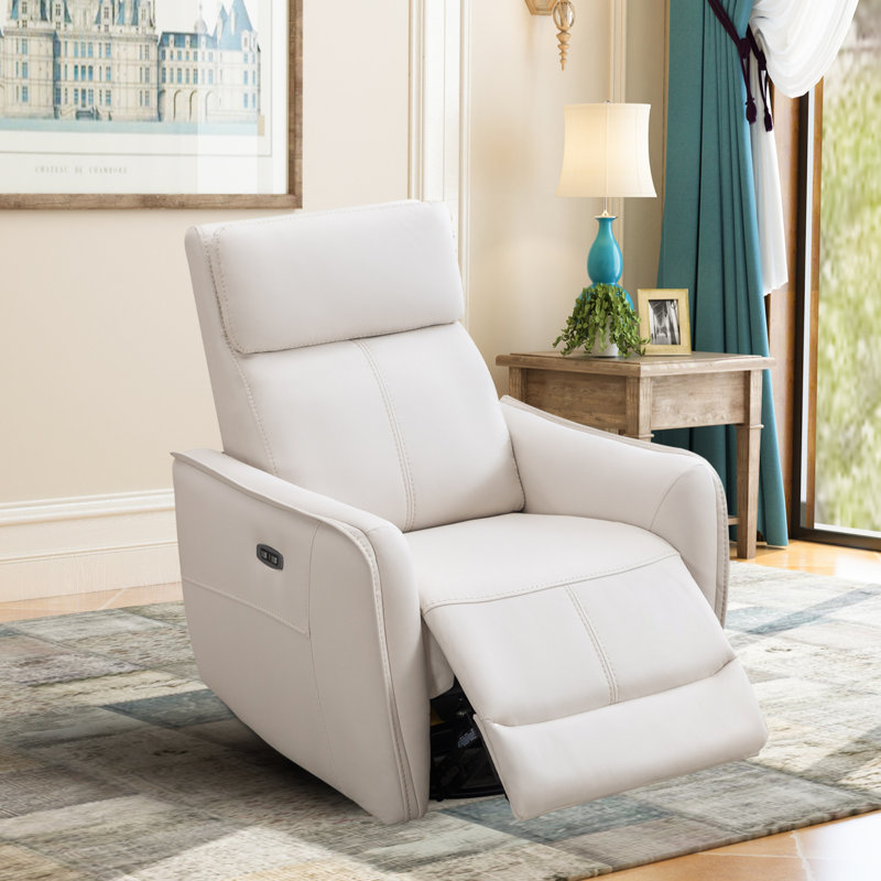 Latitude Run 323 Wide Contemporary Swivel And Rocker Power Recliner Chair With Usb Port W011255120