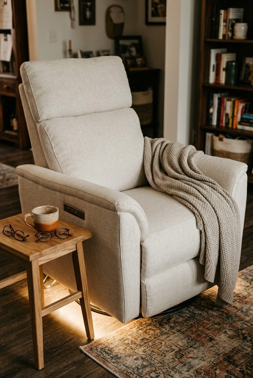 How to Style the Linen Swivel Glider Power Recliner: Design Tips & Palette Ideas